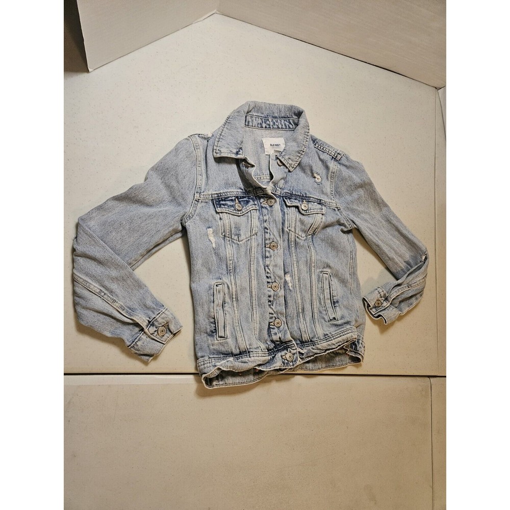 Old Navy Women's Denim Jean Jacket Distressed Size XS Xsmall Extra Small